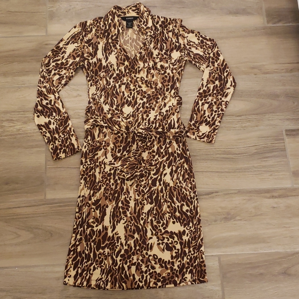 Leopard Print Wrap Dress